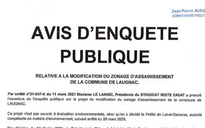 Modification du zonage d’assainissement de la commune de Laugnac